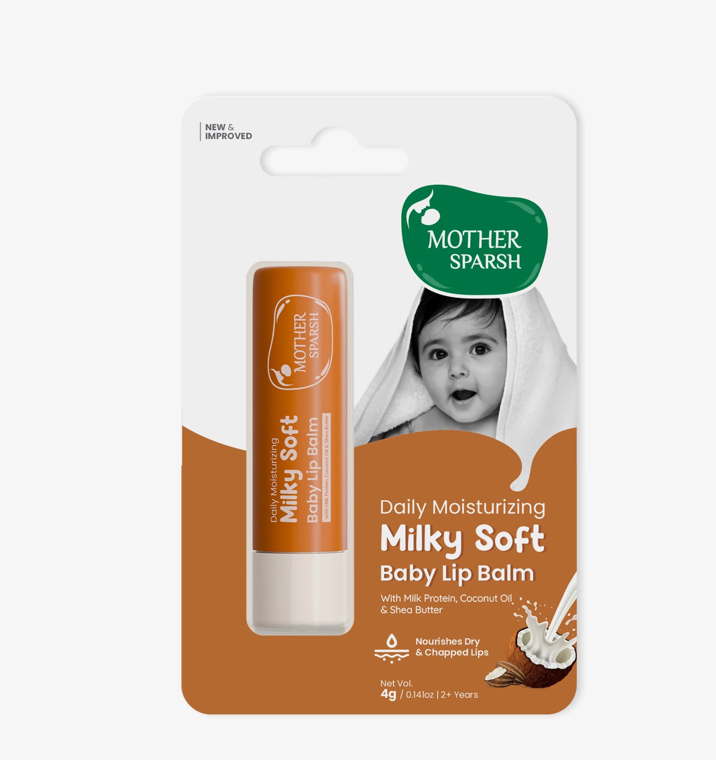 Mother Sparsh Milky Soft baby lip balm with milk protein for dry chapped lips
