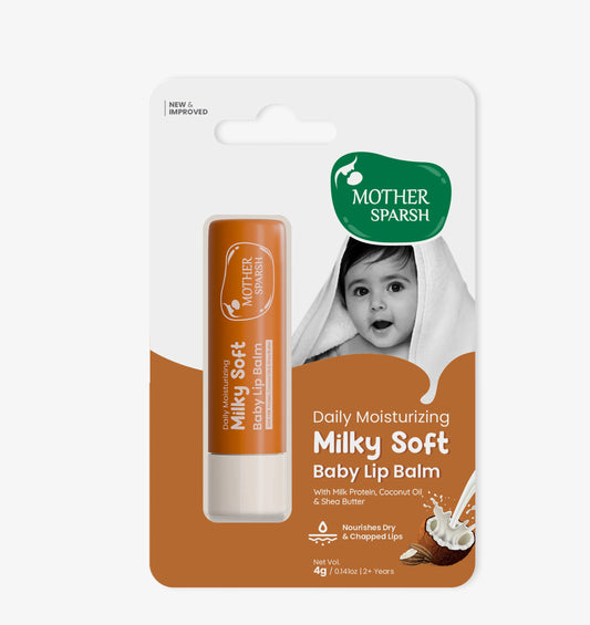 Mother Sparsh Milky Soft baby lip balm with milk protein for dry chapped lips