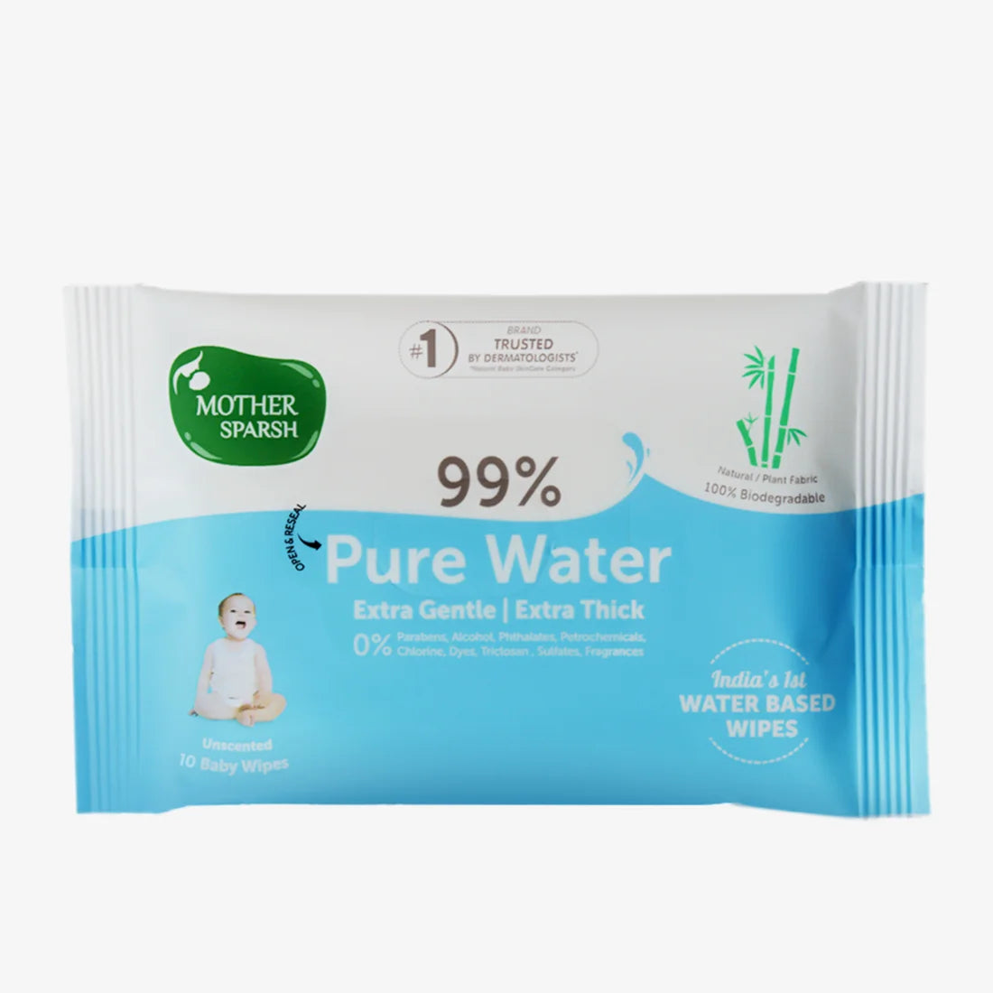 Best wipes for baby 10Pcs made with Cotton & water only Travel Friendly 0301