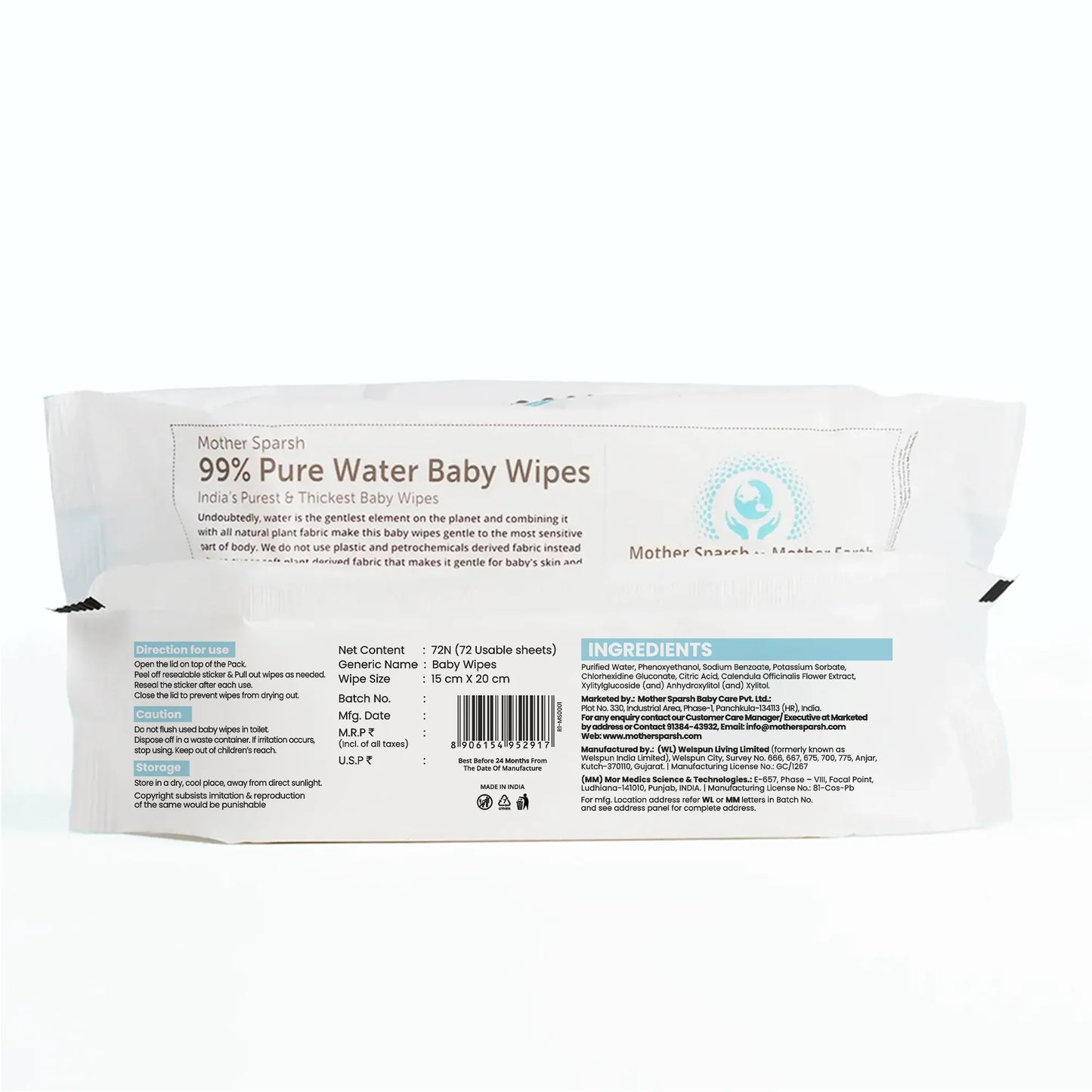 99% Pure Water Unscented Baby Wipes Combo - Super Saver Pack (72 pcs)