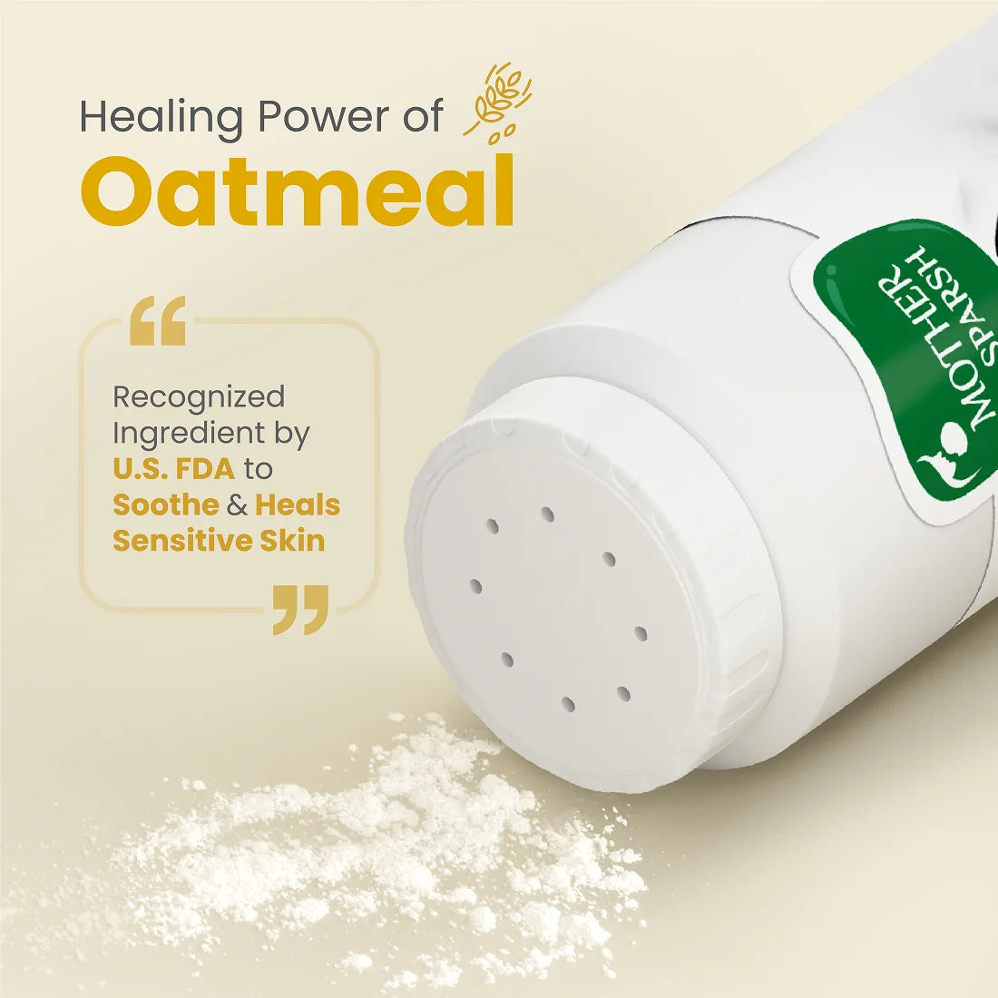 Image showing Simply Unscented Baby Powder beside natural plant elements