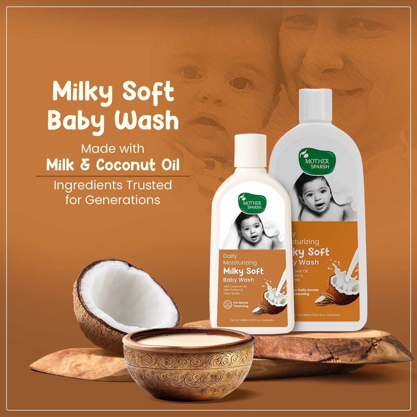 Cleansing with Milk is backed by generational trust for indian baby skin
