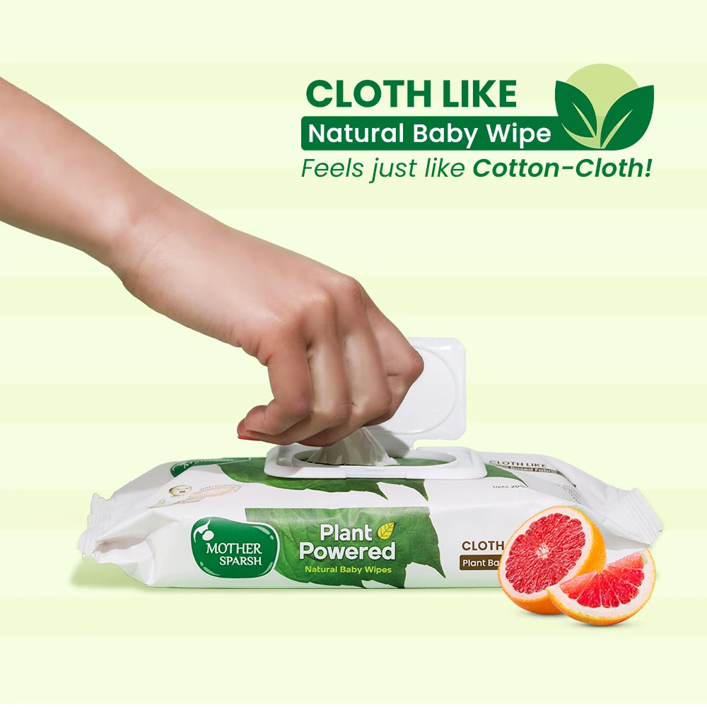 India’s Largest Natural Care Baby Wipes made with natural fabric with Grapefruit