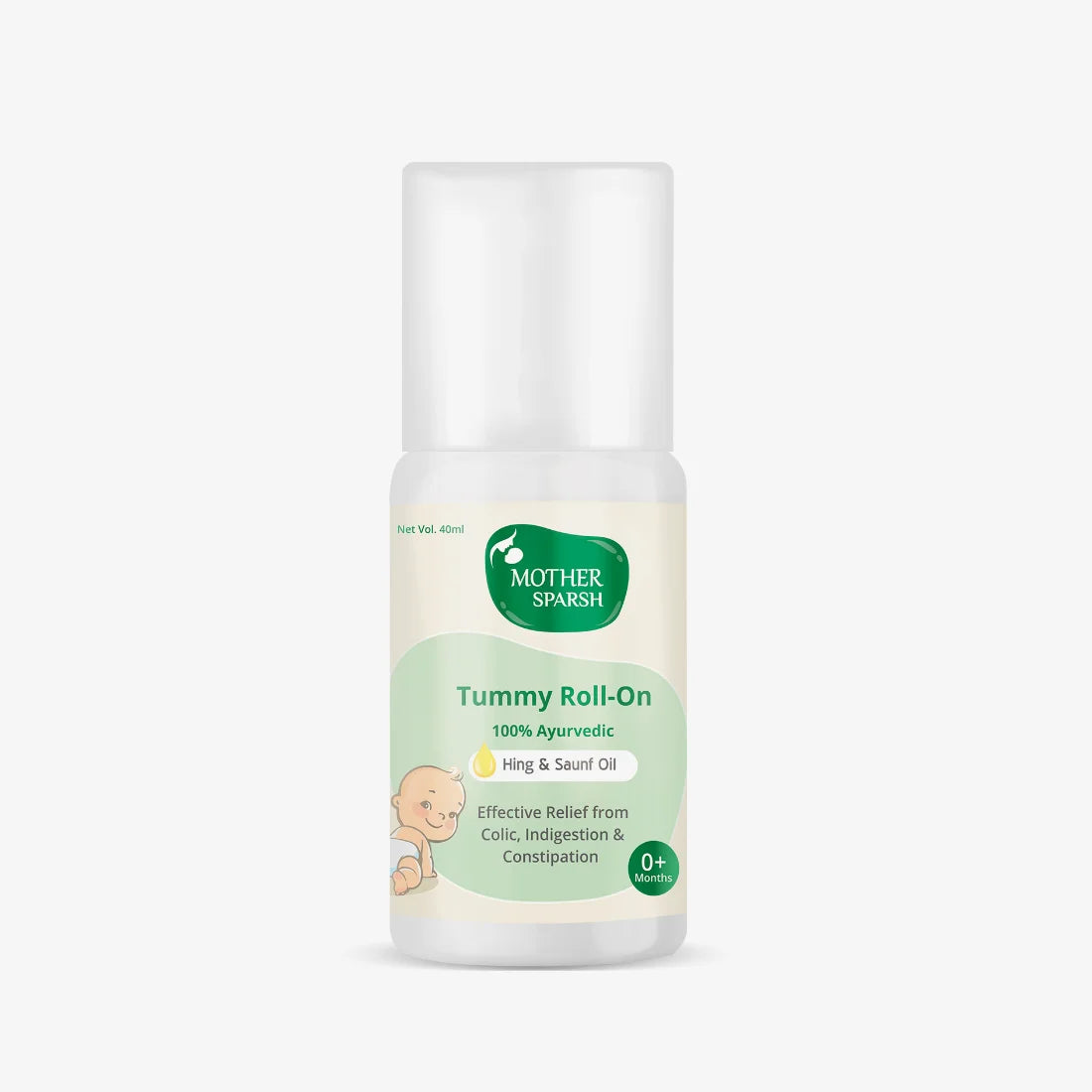 Mother Sparsh Tummy Roll-On with natural ingredients for colic and gas relief in babies