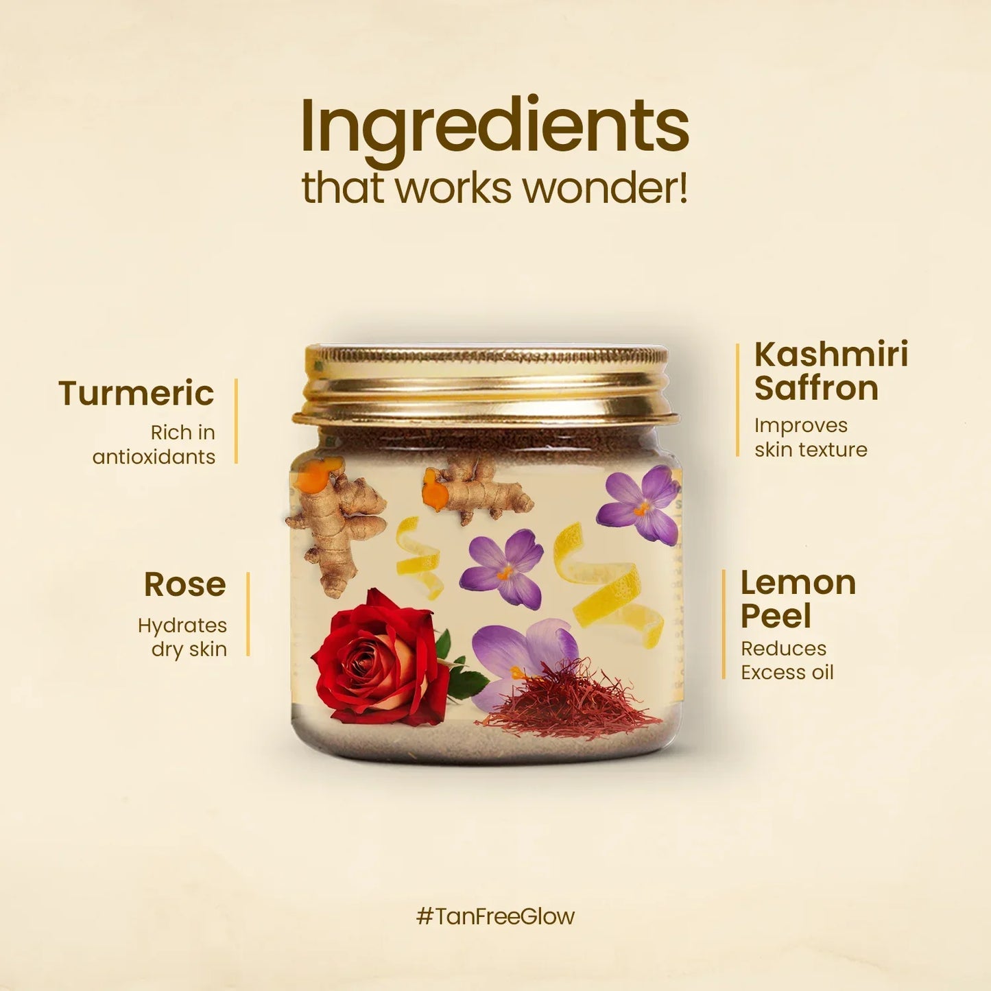 Turmeric and Kashmiri Saffron Face Ubtan-75gm