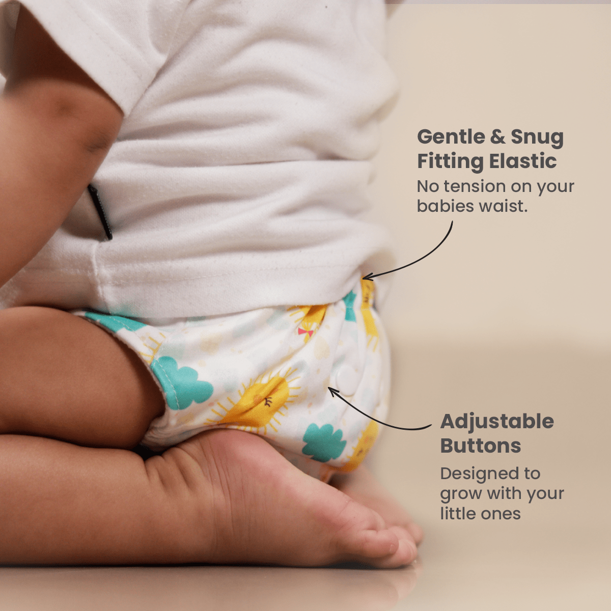 Plant Powered Premium Cloth Diaper for Babies - Pack of 3-Assortment