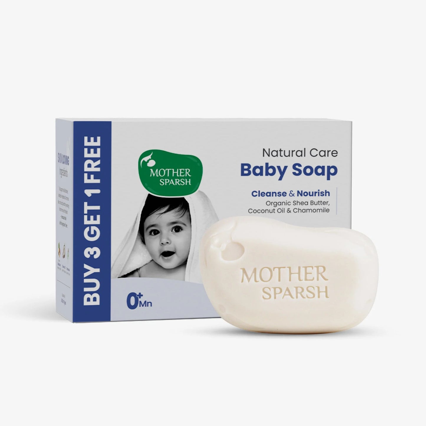 Mother Sparsh Natural Care Baby Soap with Shea Butter, Coconut Oil & Chamomile