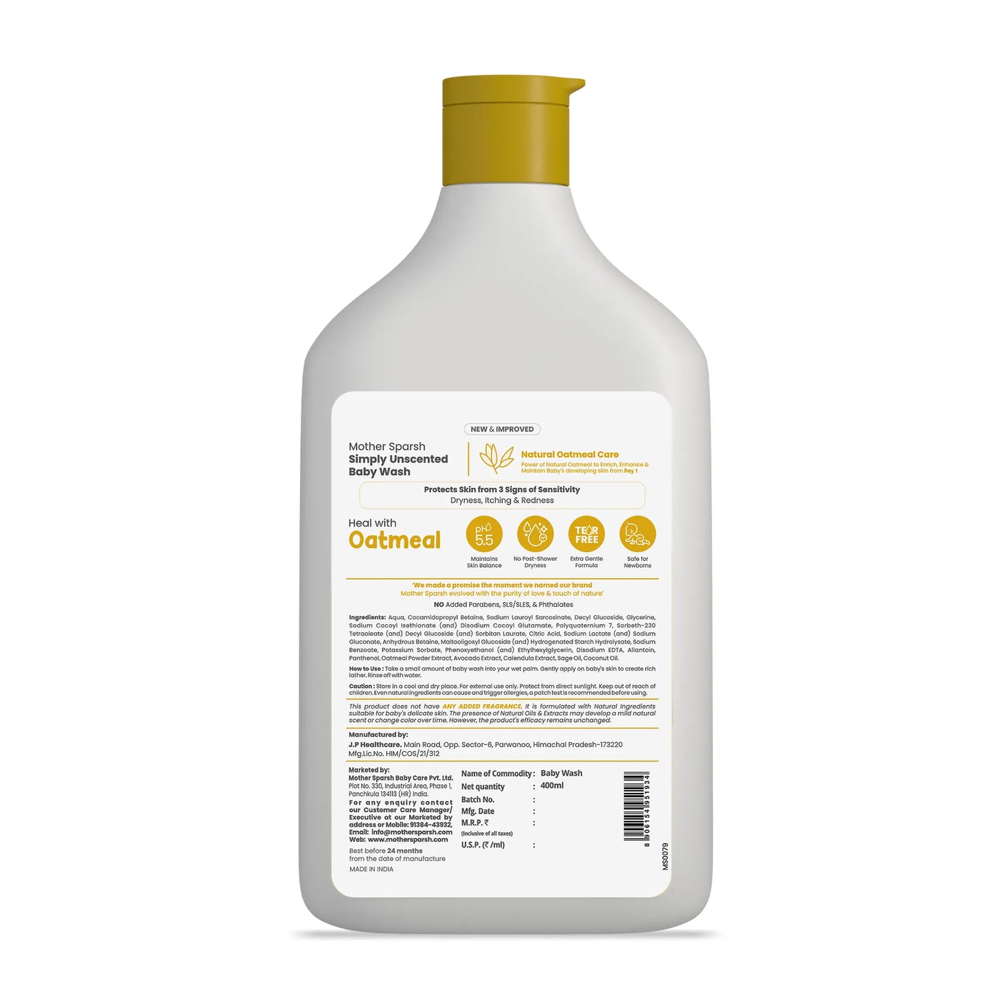 Simply Unscented Baby Wash - Soft & Soothing Cleansing for Infants