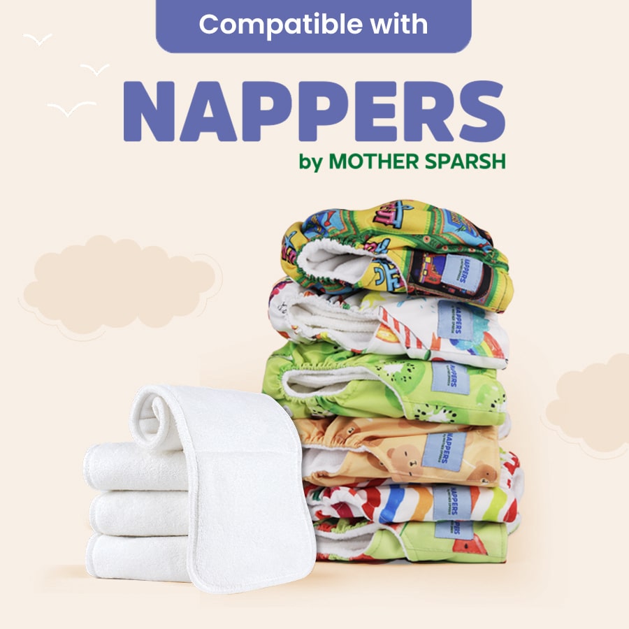 Hybrid Eco Safe Soaker Pad | Compatible with Nappers by Mother Sparsh | Pack of 3