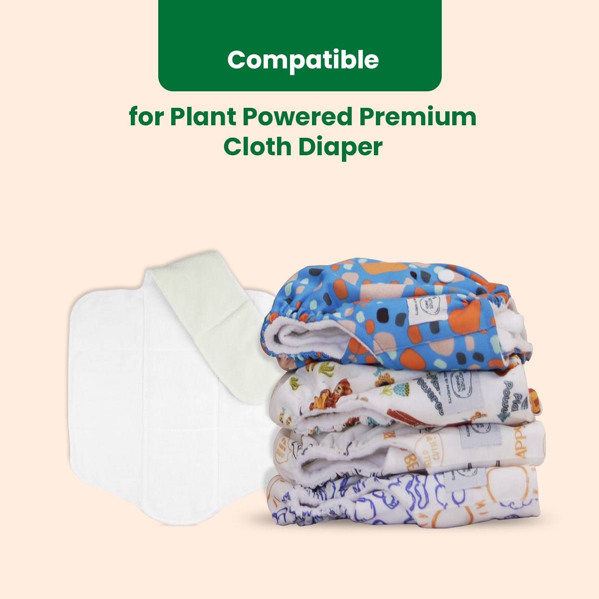 Plant Powered Super-Zorb™ Soaker Insert | Pack of 3 | Compatible with Plant Powered Premium Cloth Diaper