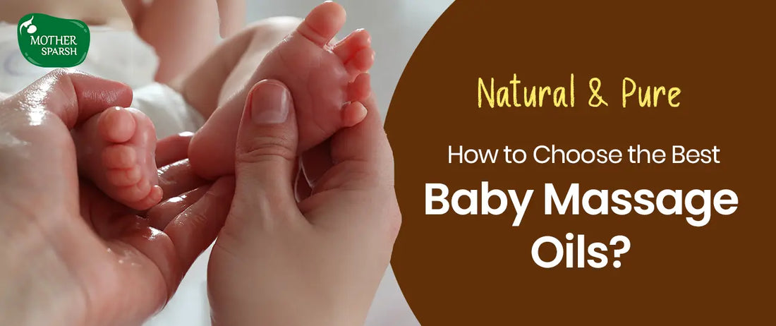 Mother massaging baby using natural Ayurvedic massage oil