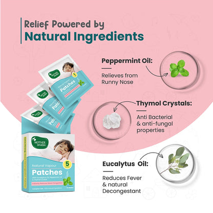  Vapour patch made with peppermint, eucalyptus and thymol crystal