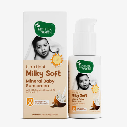 Milky Soft Mineral Baby Sunscreen for gentle and natural sun protection for babies.