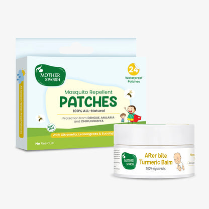 Mosquito repellent patches and after bite balm for babies, offering natural protection and comfort.