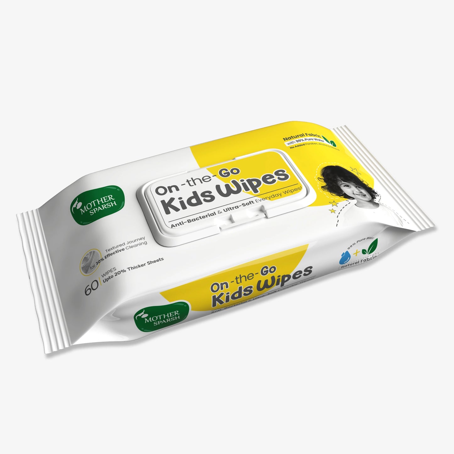 Mother Sparsh Kids Wipes for gentle and safe cleansing.