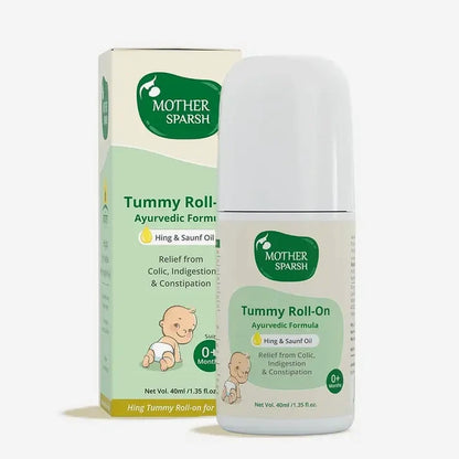 Mother Sparsh Tummy Roll On packaging for baby colic and indigestion relief.