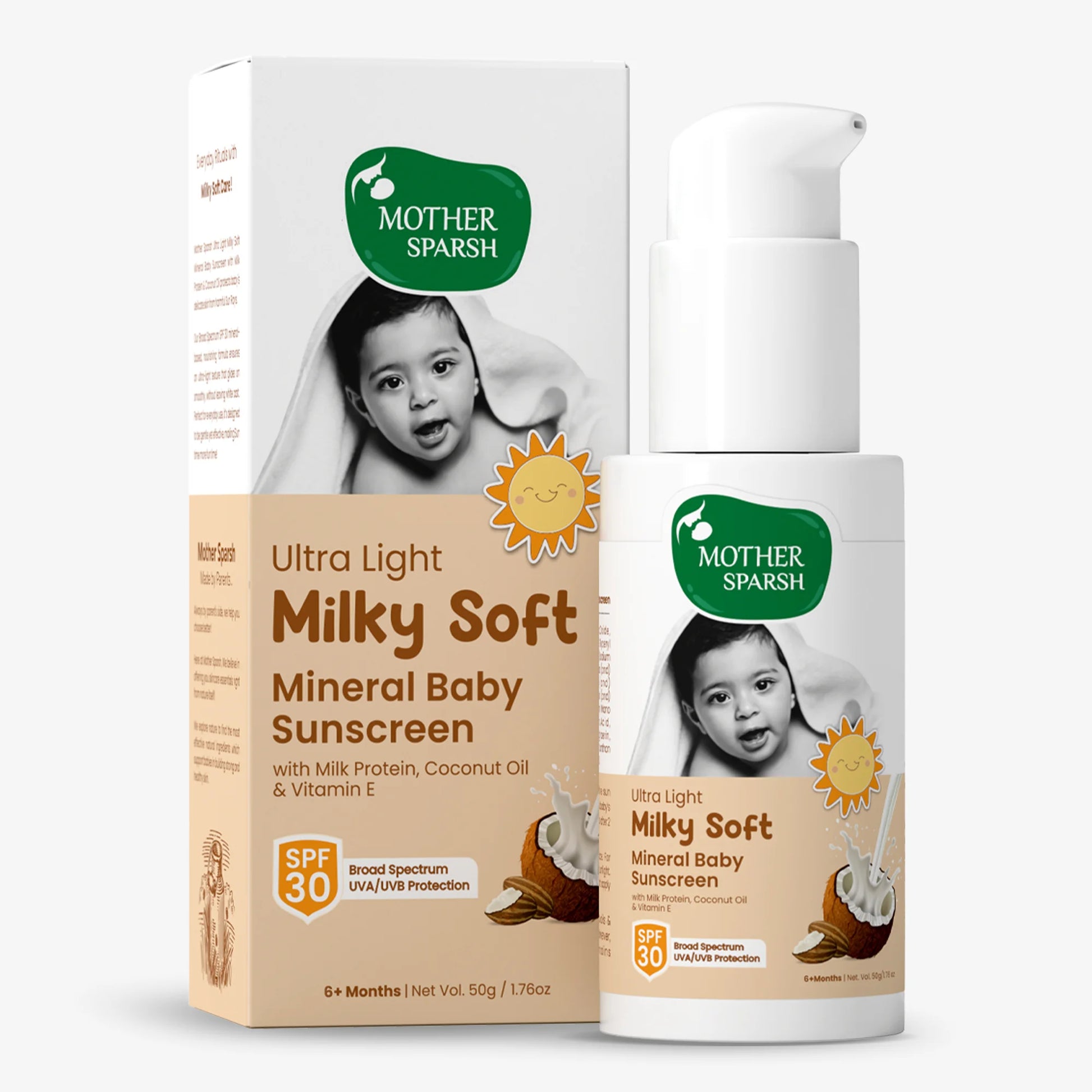 Milky Soft Mineral Baby Sunscreen for gentle and natural sun protection for babies.