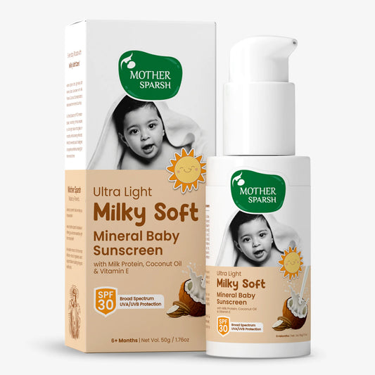 Milky Soft Mineral Baby Sunscreen for gentle and natural sun protection for babies.