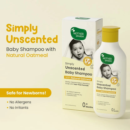 Cleanse with Truly Unscented Baby Shampoo 
Fragrance Free Shampoo for babies