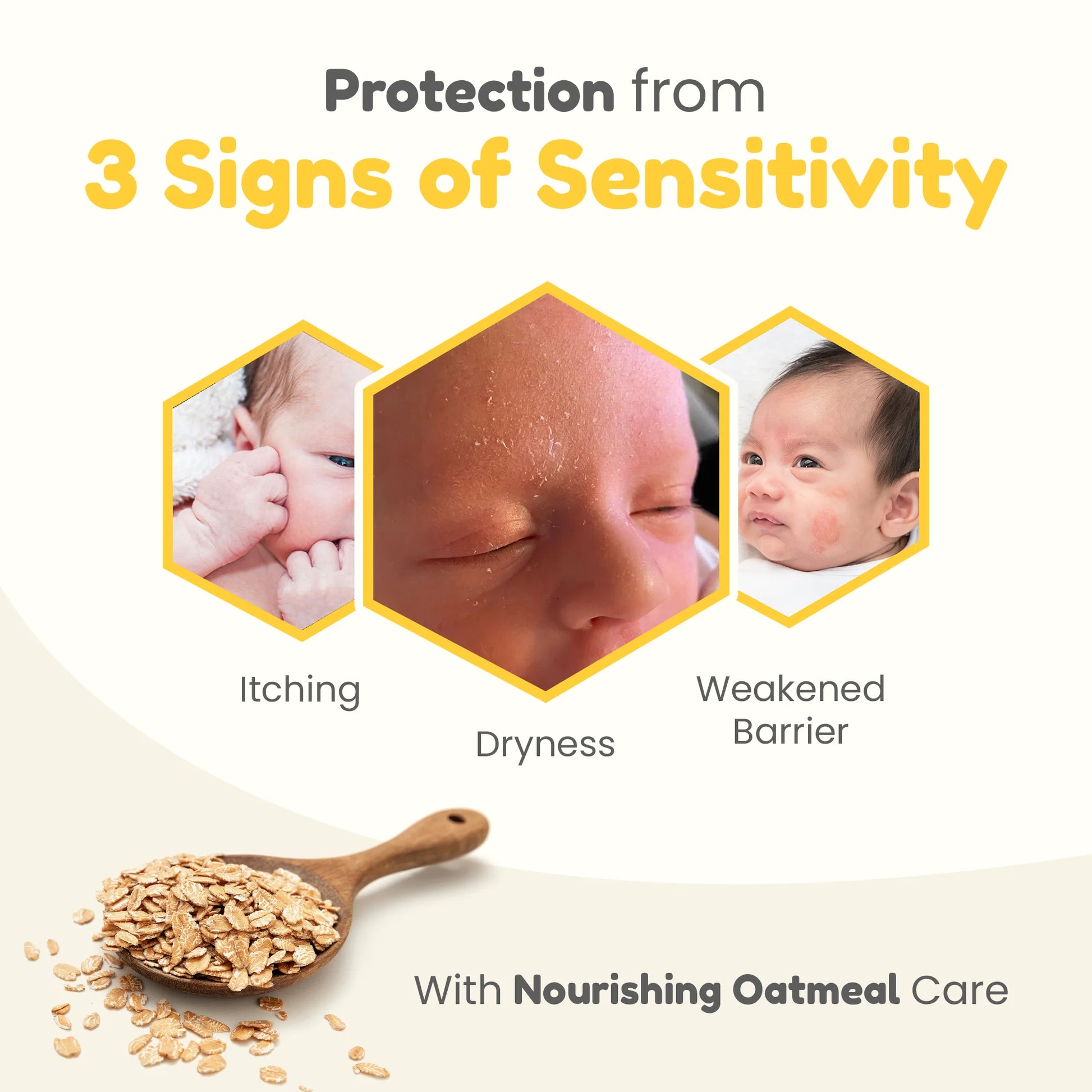 simply unscented face cream protects delicate baby skin with 3 signs of skin sensitivity - itching, dryness, weakened barrier with nourishing oatmeal care