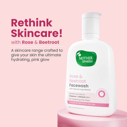 Hydrating pink glow with rose and beetroot facewash