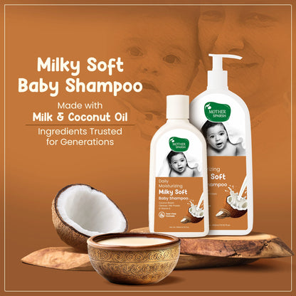 Milky Soft Baby Shampoo made with milk and coconut oil trusted by generations