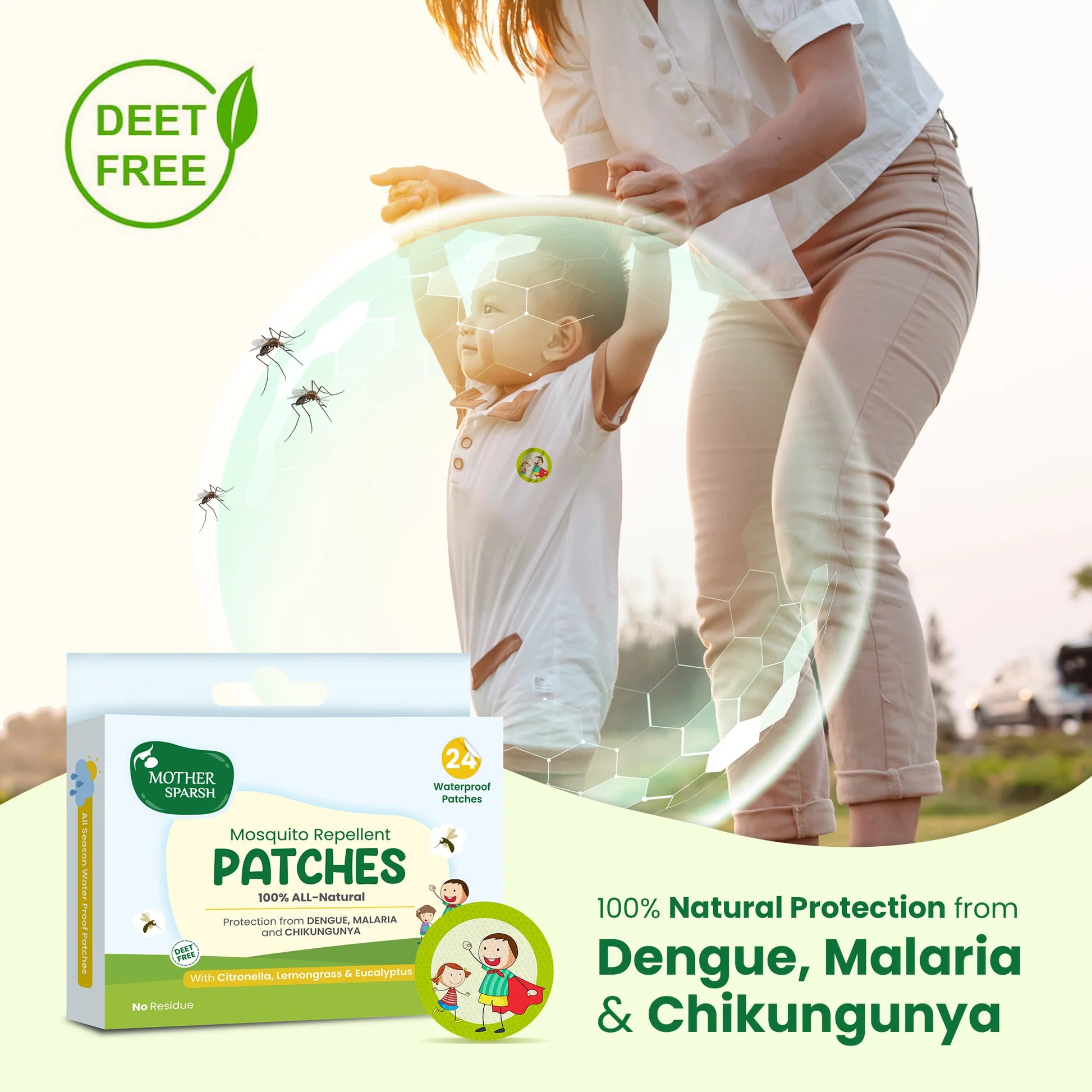 Mosquito protection patches help prevent dengue, malaria, and chikungunya naturally