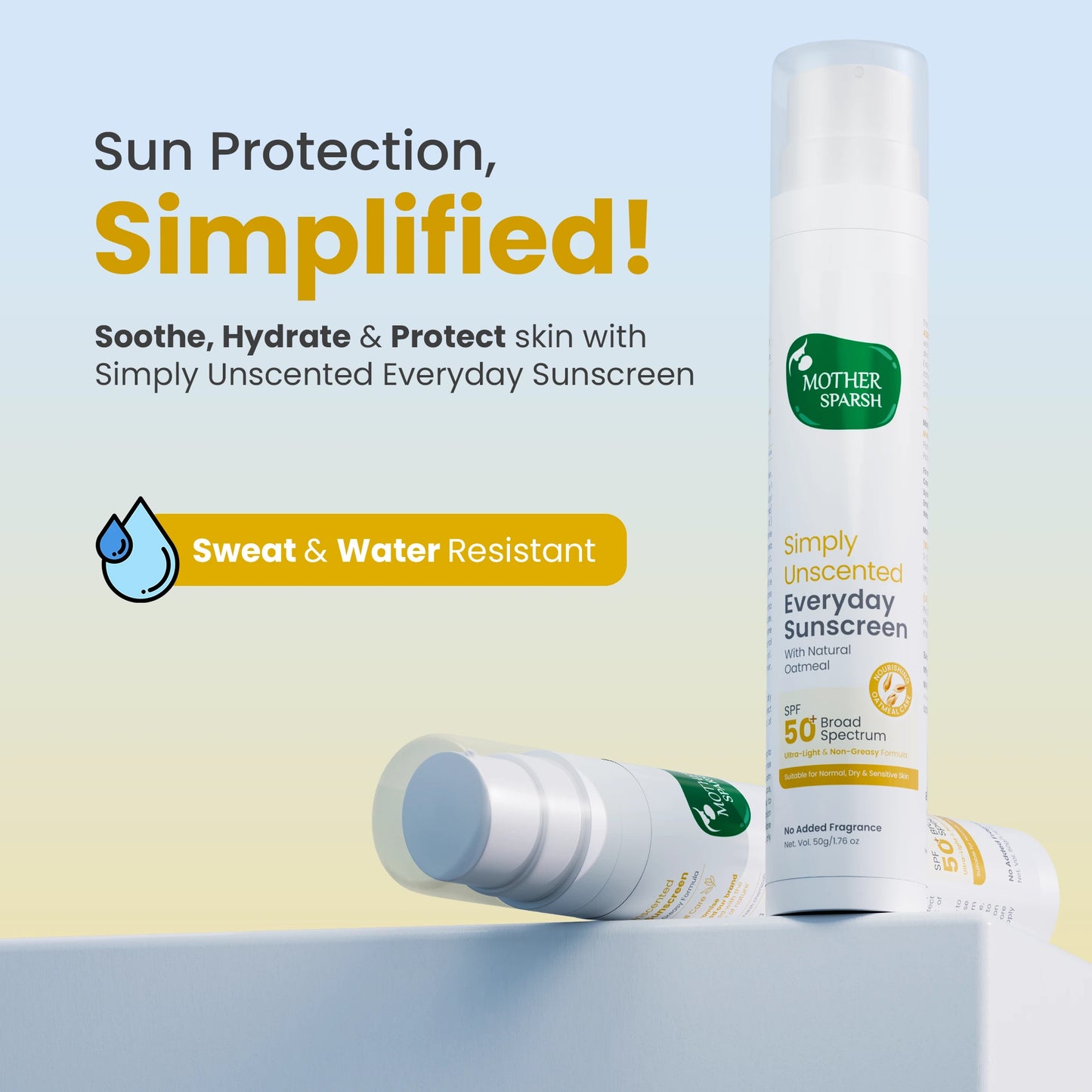 Sun Protection Simplified, Sweat & Water resistant sunscreen