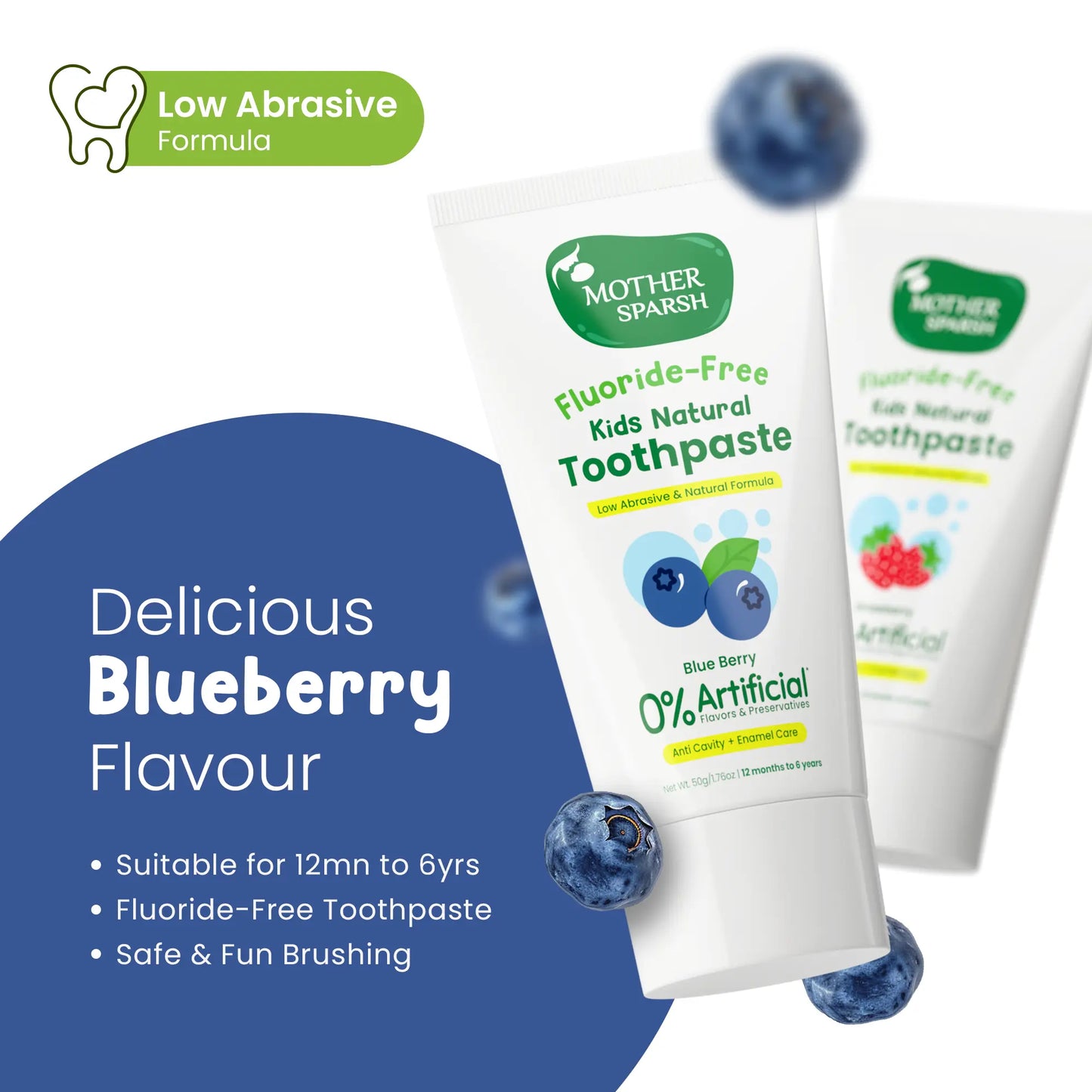  Blueberry flavoured natural toothpaste 