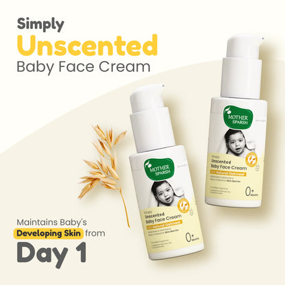 simply unscented baby face cream maintains baby's developing skin from day 1