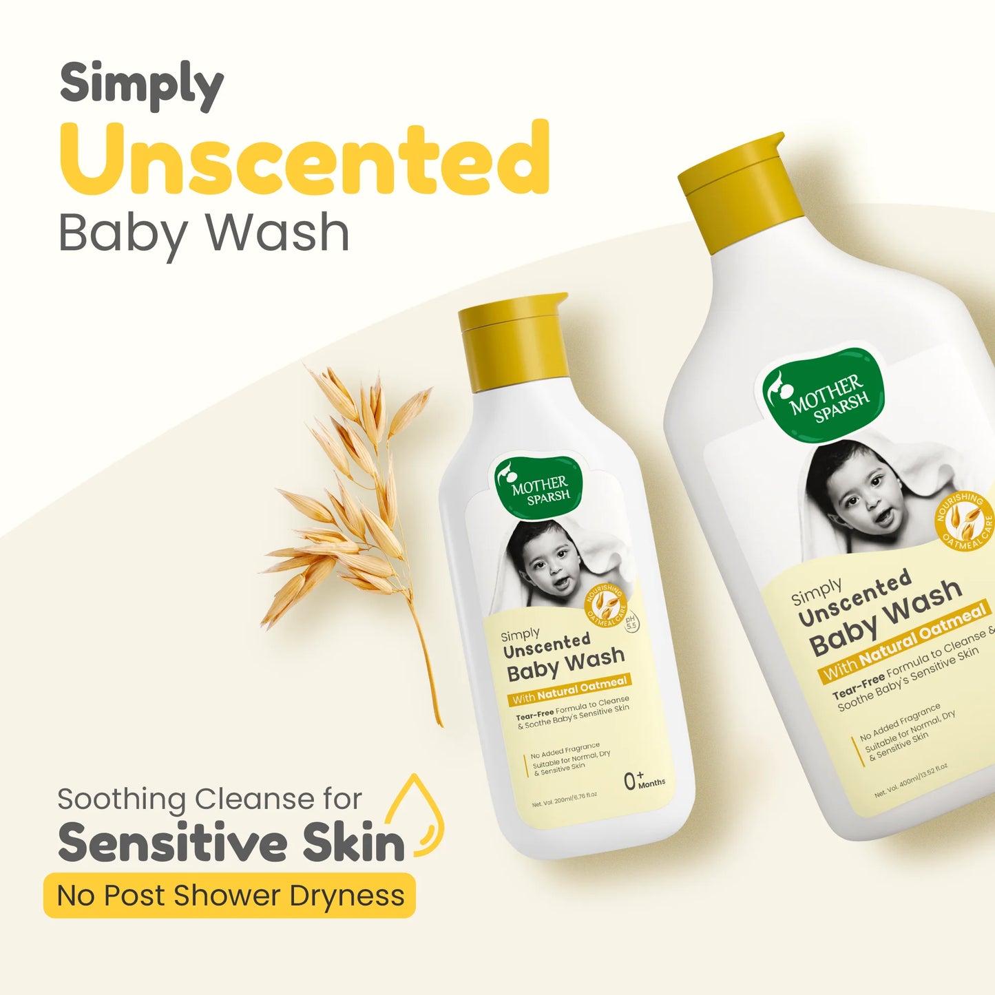 Simply Unscented Baby skincare range made without fragrances, allergens or irritants