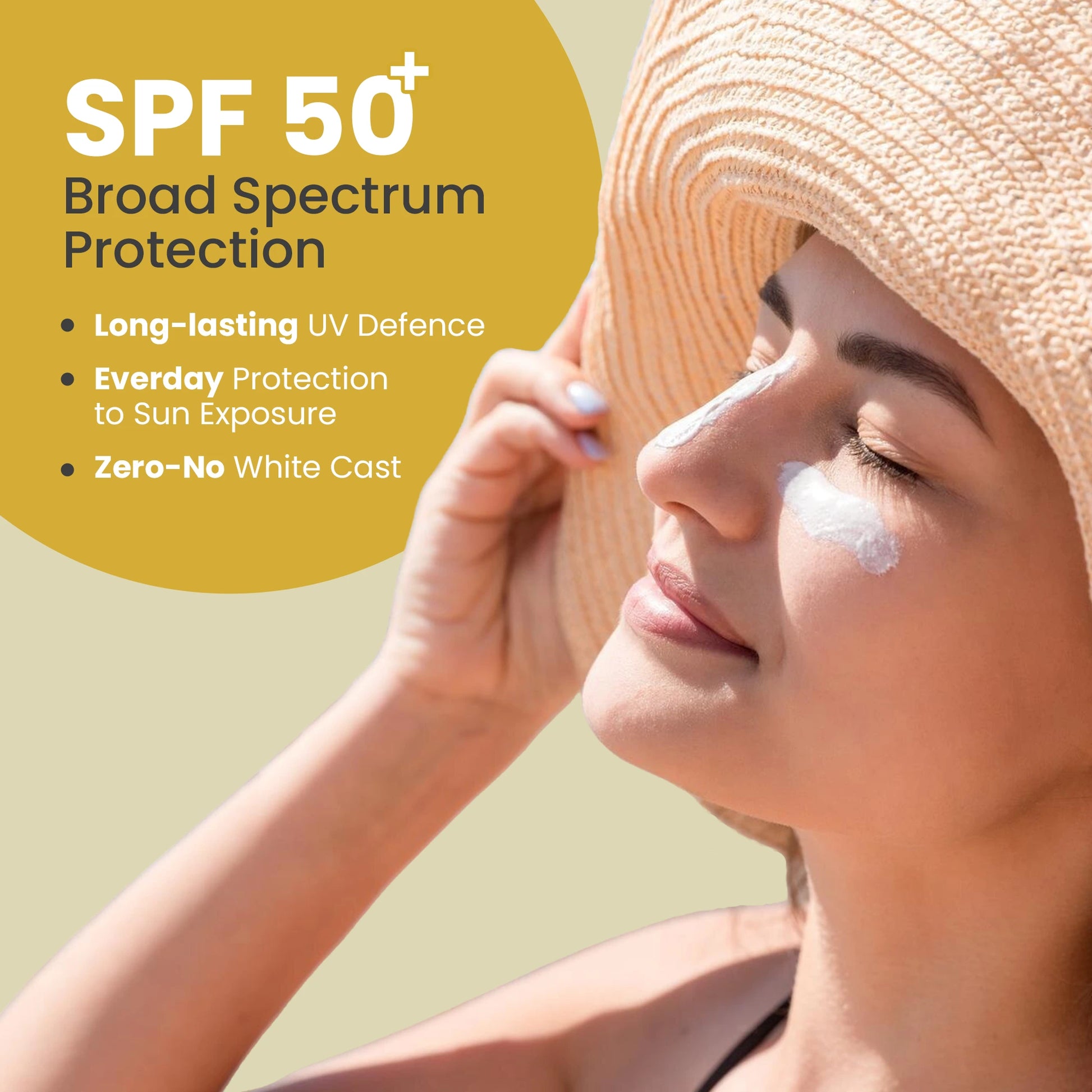 SPF 50 Sunscreen with UVA & UVB Protection and no white cast