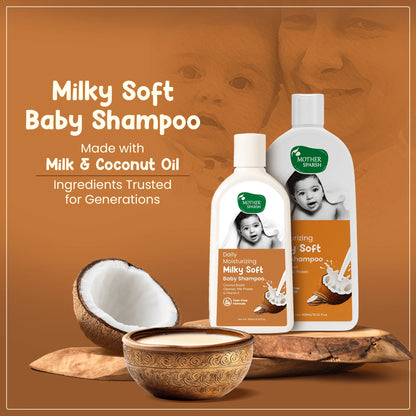 Milky Soft Baby Shampoo made with milk and coconut oil trusted by generations