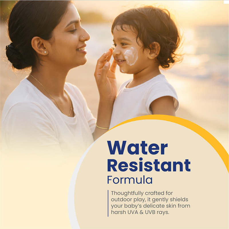 Mother Sparsh baby sunscreen ingredients including avocado and shea butter for protecting delicate baby skin naturally.