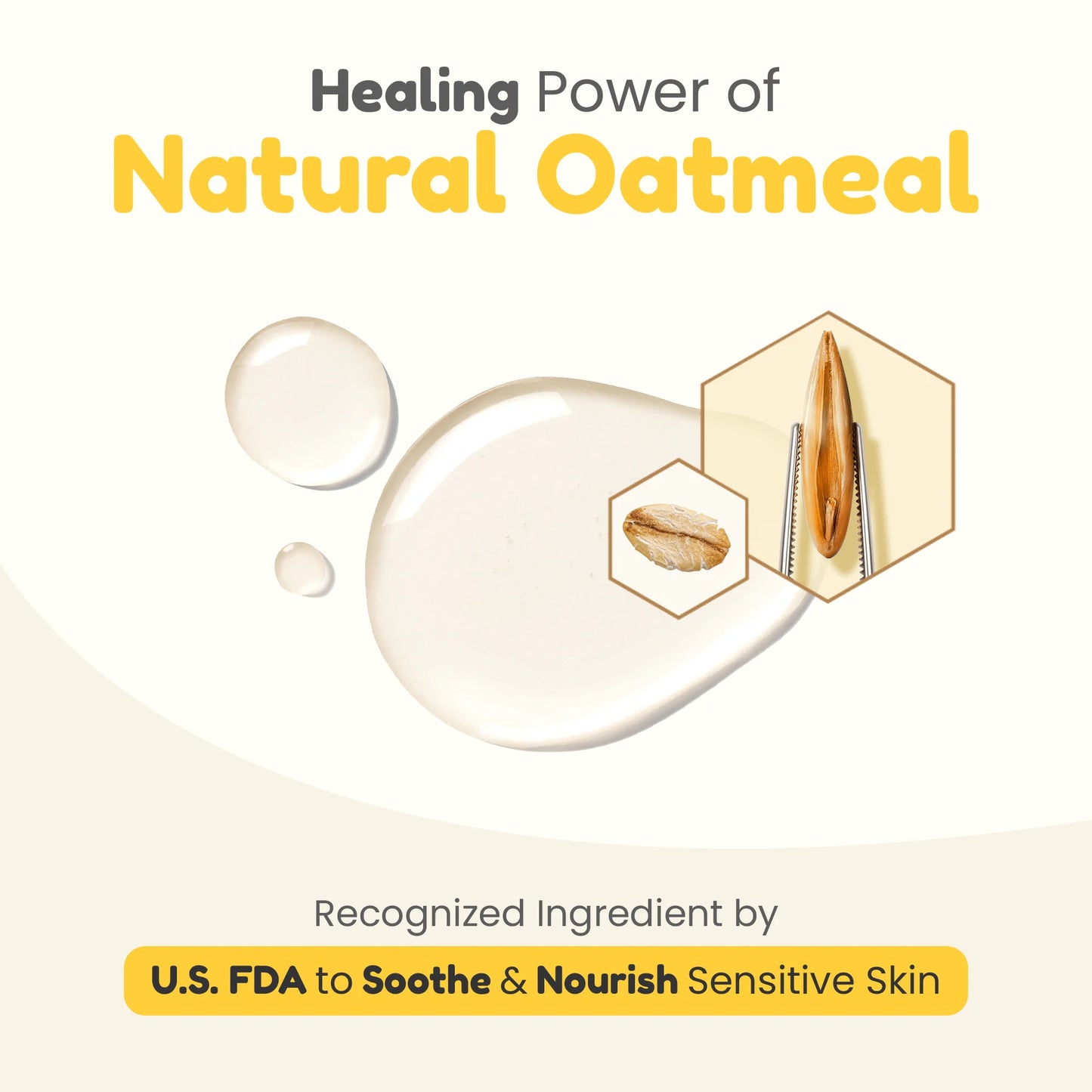 healing power of natural oatmeal in simply unscented baby care range to soothe and nourish sensitive skin