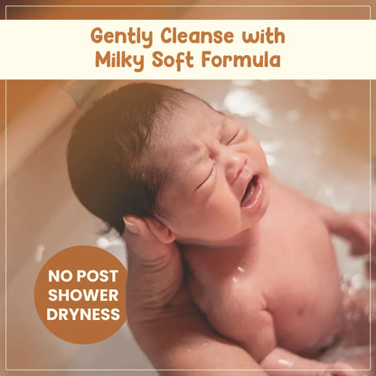 Cleanse with milky soft formula, with no post-shower dryness.