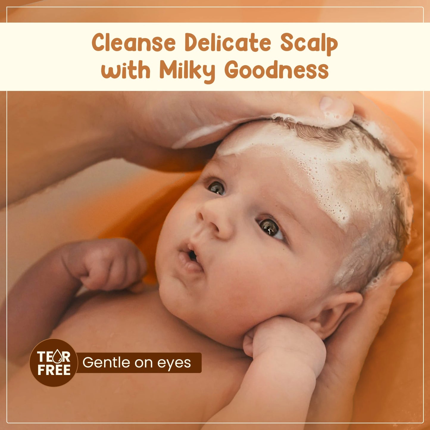 Cleanse delicate scalp with Milky Goodness Tear Free and gentle on eyes