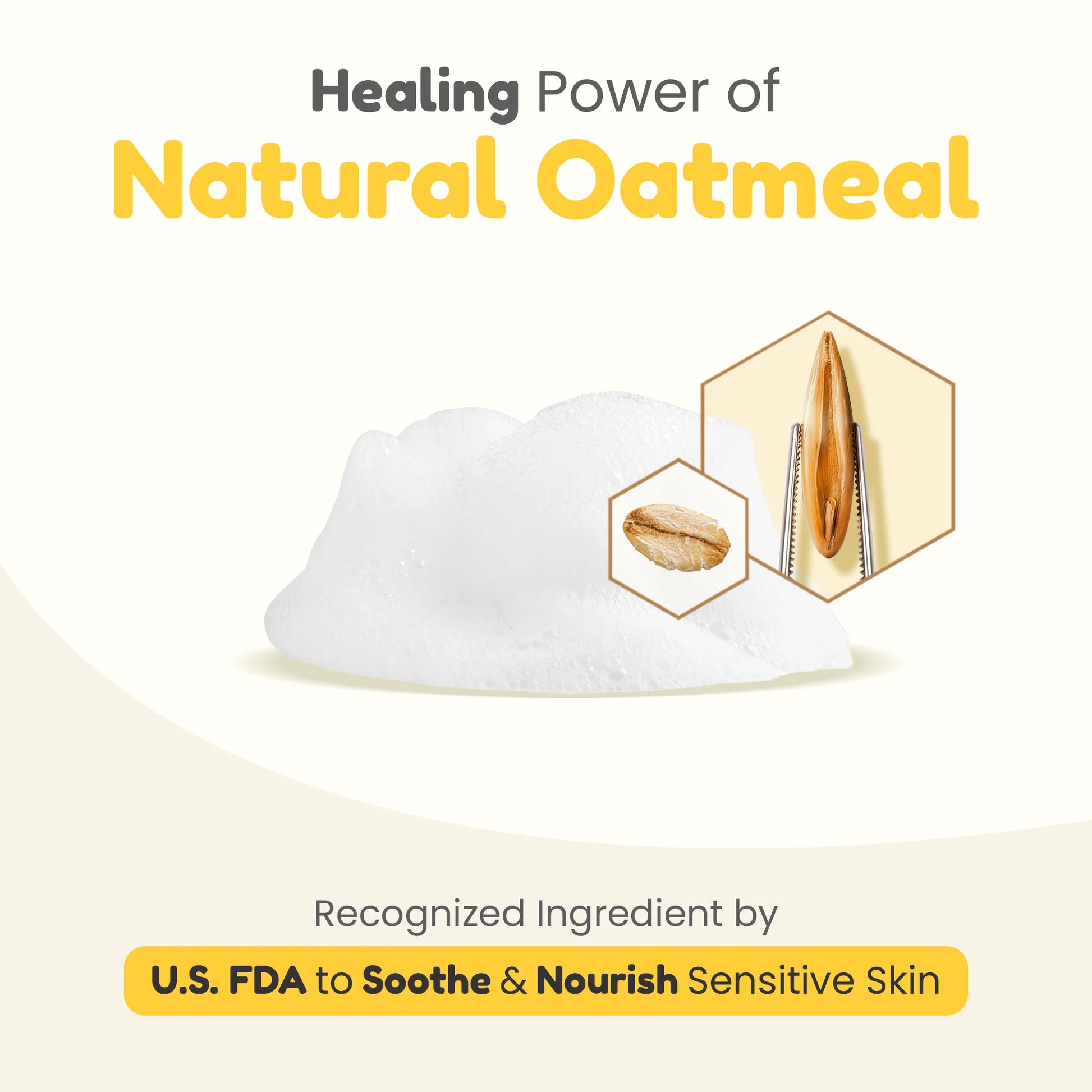 Natural oatmeal-based baby product for sensitive skin