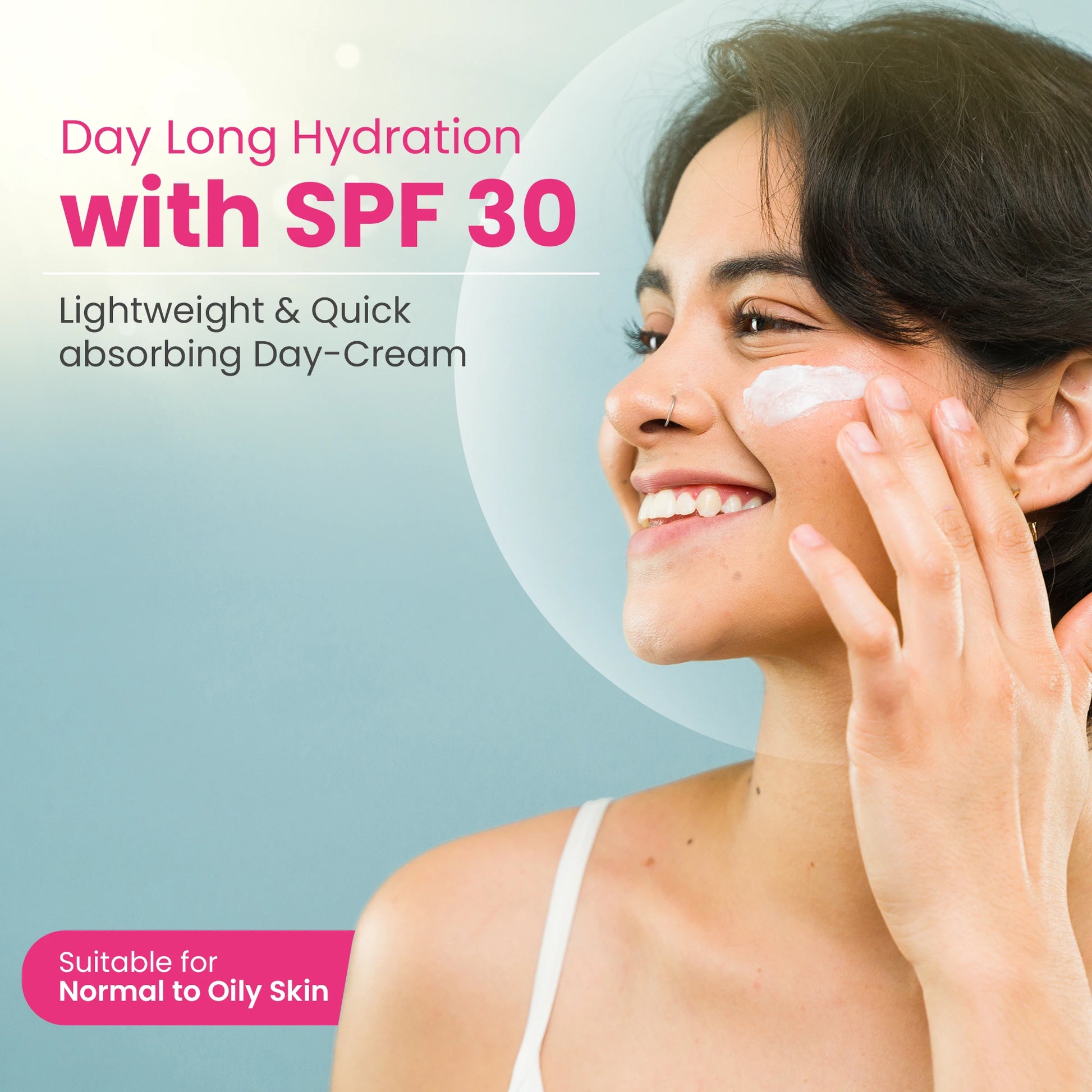 SPF 30 in face cream for normal to oily skin type