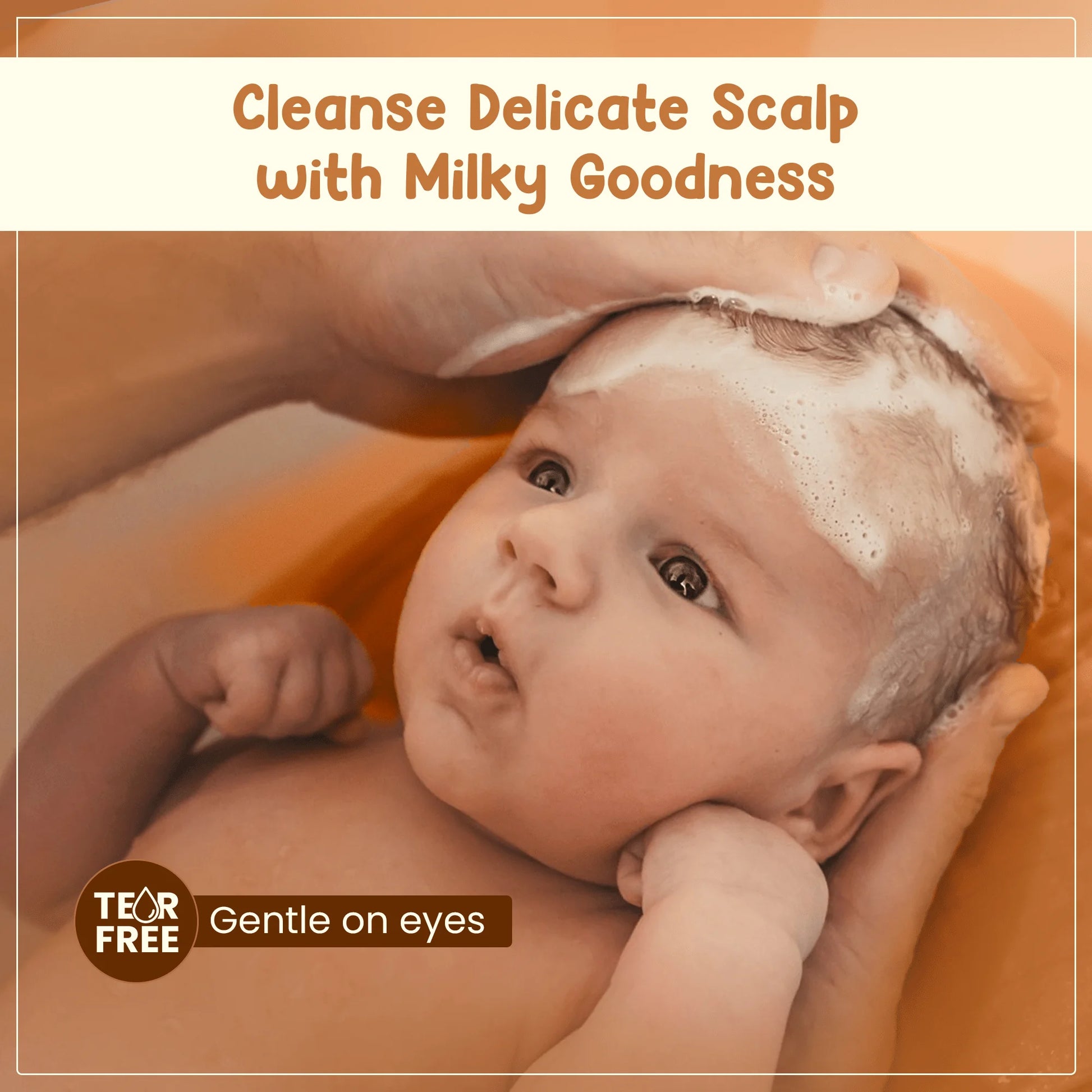 Cleanse delicate scalp with Milky Goodness Tear Free and gentle on eyes