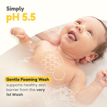 Baby foaming wash enriched with pH 5.5 formula