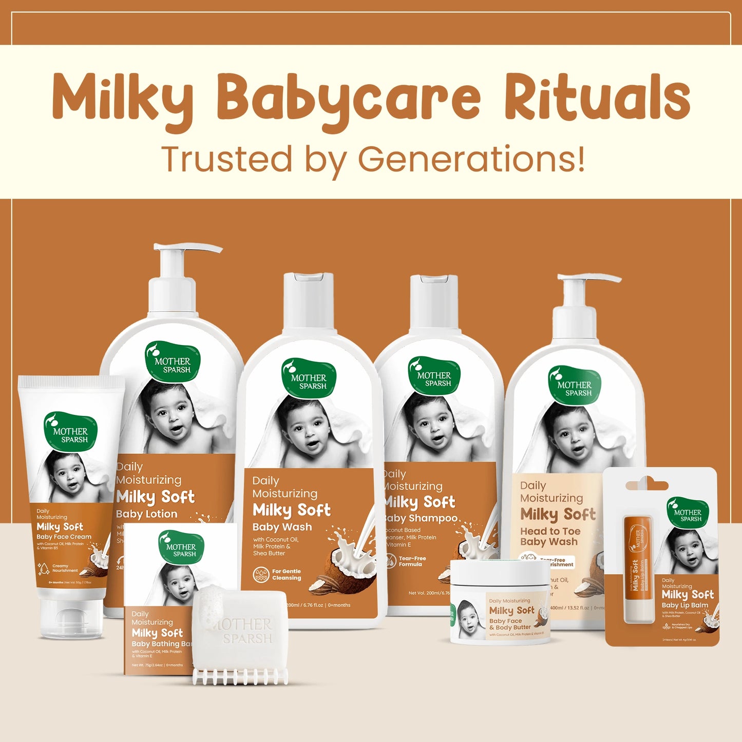 Milky baby care rituals with Mother Sparsh Milky Range for gentle and nourishing newborn care