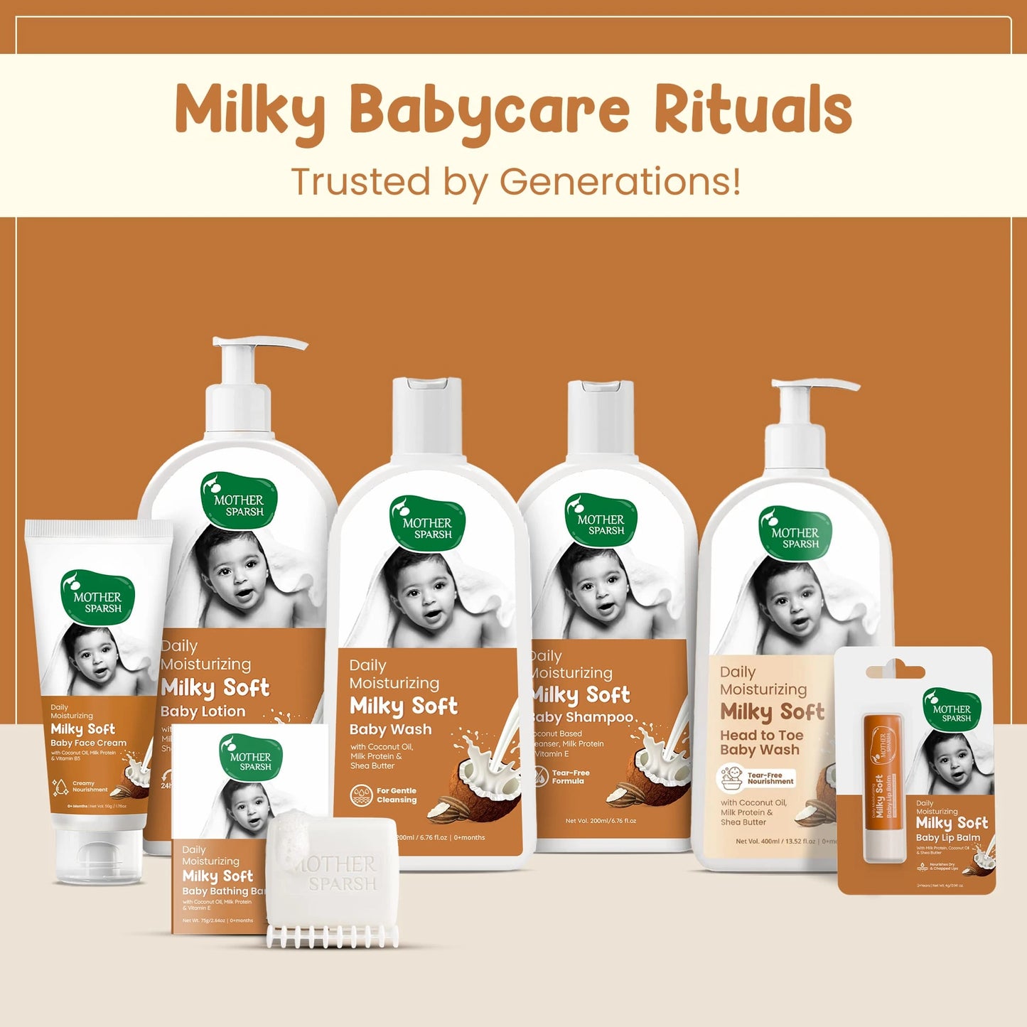 Milky Soft Baby care range made for indian baby skin