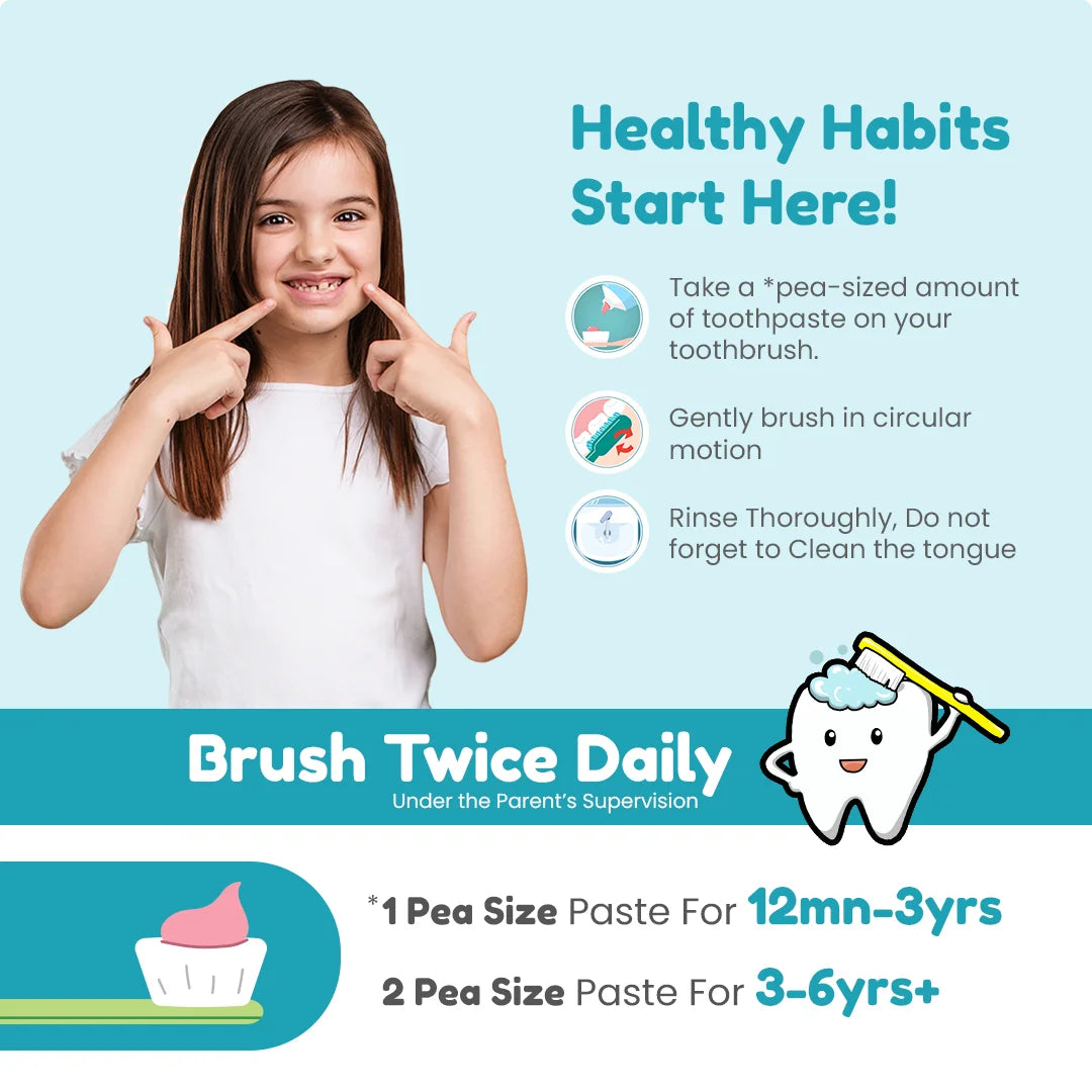 Brushing twice a day help keep kids teeth healthy