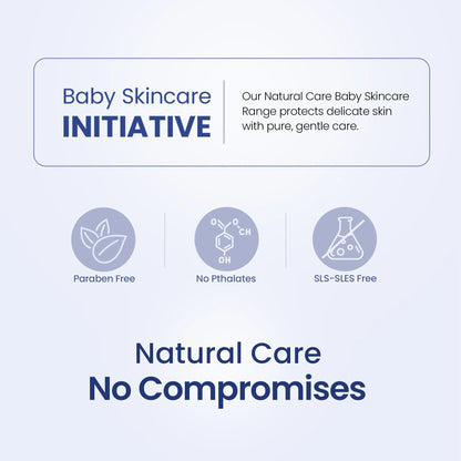 Baby skincare initiative with no parabens, no phthalates, and SLS-SLES free formula