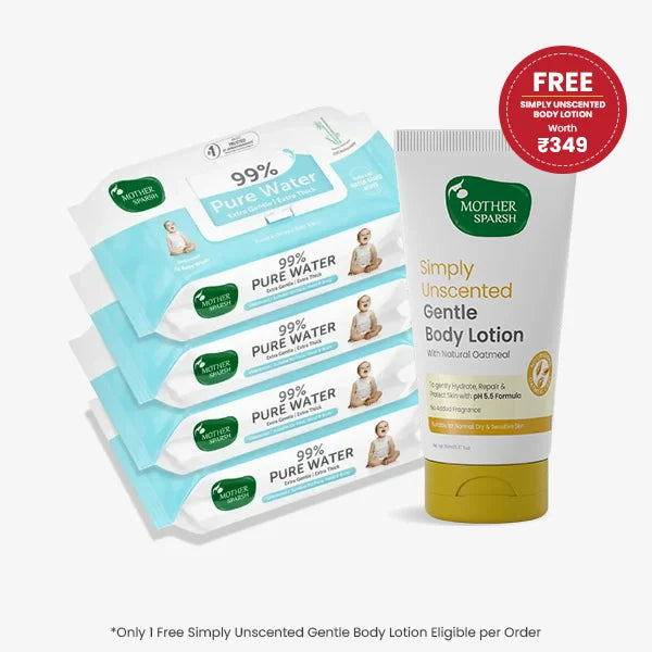 99% wipes pack of 4 free simply unsented gentle body lotion