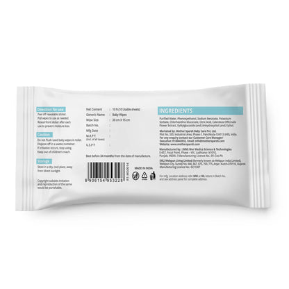 99% Pure Water Unscented Baby Wipes - Travel Pack (10 pcs)