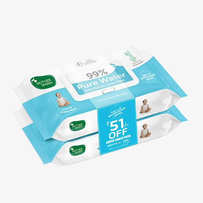 Pure wipes for baby as good as Cotton & water Pack of 2 0601