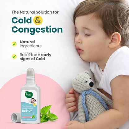 Natural and easy relief from baby cold and congestion with Mother Sparsh Vapour Roll-On.