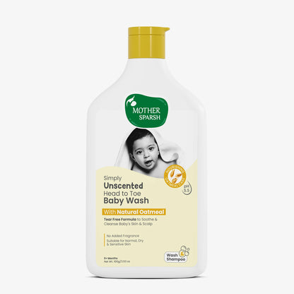 Simply Unscented Head to Toe Baby Wash – 400ml